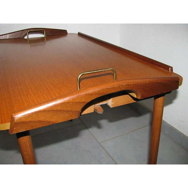 Folding Teak and Oak Serving Tray by Aase Dreieri Ganddal, Norway, 1960s For Sale - Image 11 of 18