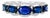 Late 20th Century 14K White Gold Graduated Sapphire Diamond Band Ring, Size 6.75 For Sale