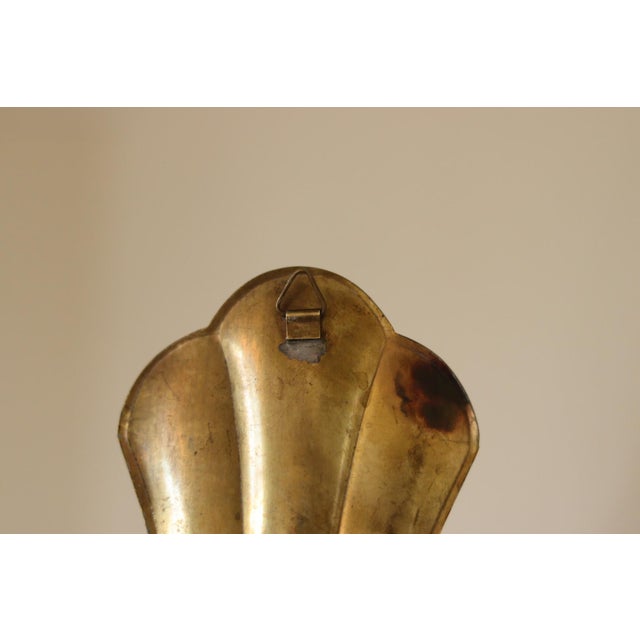 Vintage Brass Sconces with Blue Flower Shape Bobeche, Set of 2 For Sale - Image 15 of 18
