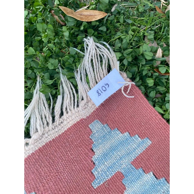 Textile Turkish Vintage Geometric Pattern Kilim Rug For Sale - Image 7 of 9