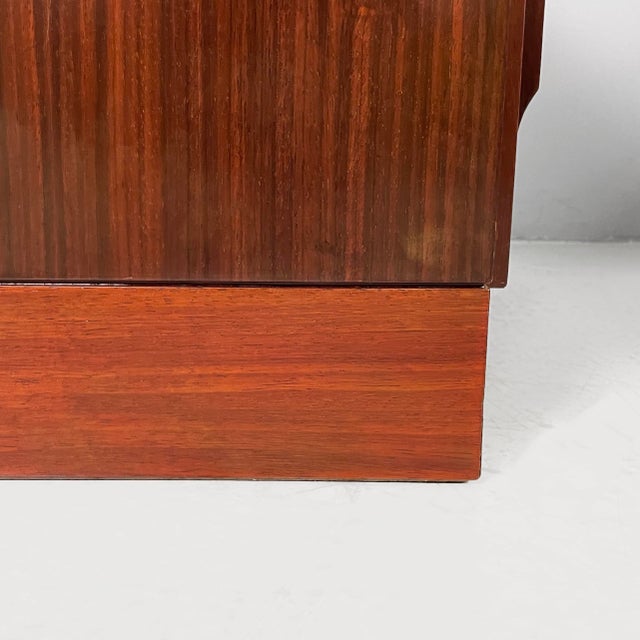 Italian Modern Bedside Tables in Dark Wood, 1970s, Set of 2 For Sale - Image 11 of 16