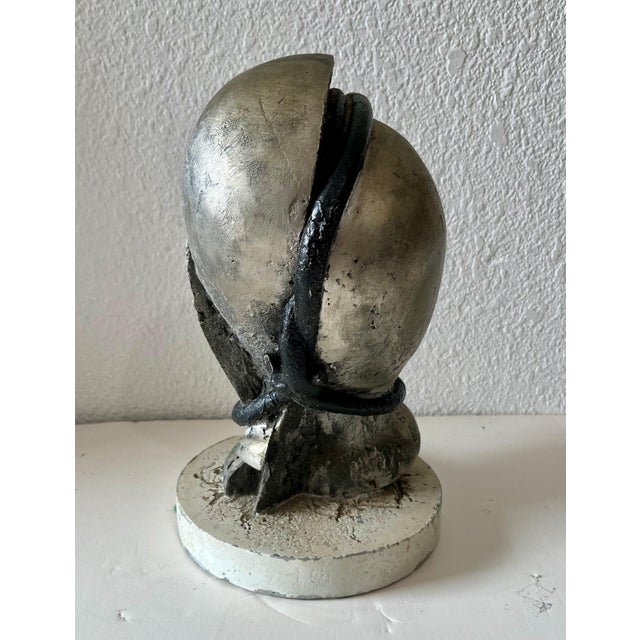 George Nama, Mod Brutalist Abstract Metal & Painting Heavy Sculpture Bust George Nama, 1973 For Sale In Miami - Image 6 of 10