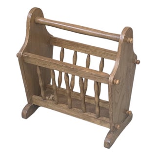 Vintage Wood Magazine Rack, 1980s For Sale