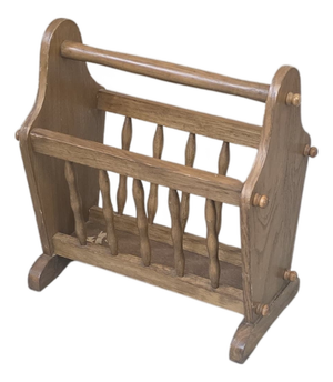 Vintage Wood Magazine Rack, 1980s