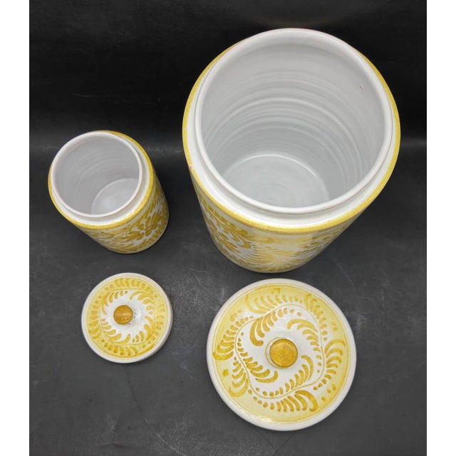 1970s Italian Majolica Canisters, Set of 2 For Sale - Image 11 of 13