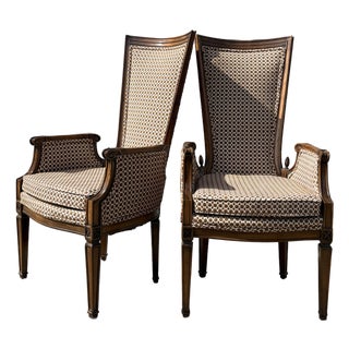 Mid-Century Vintage Stylized French Country Club Chairs/Pair For Sale
