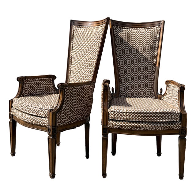 Mid-Century Vintage Stylized French Country Club Chairs/Pair For Sale
