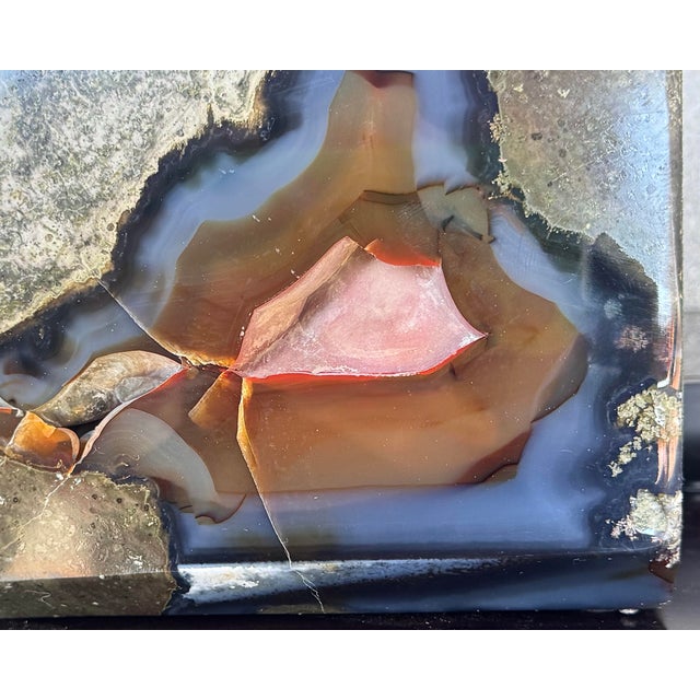 Mid-Century Modern Mid 20th Century Spectacular Red Fox Agate Thunderegg Extra Large Bookends For Sale - Image 3 of 10