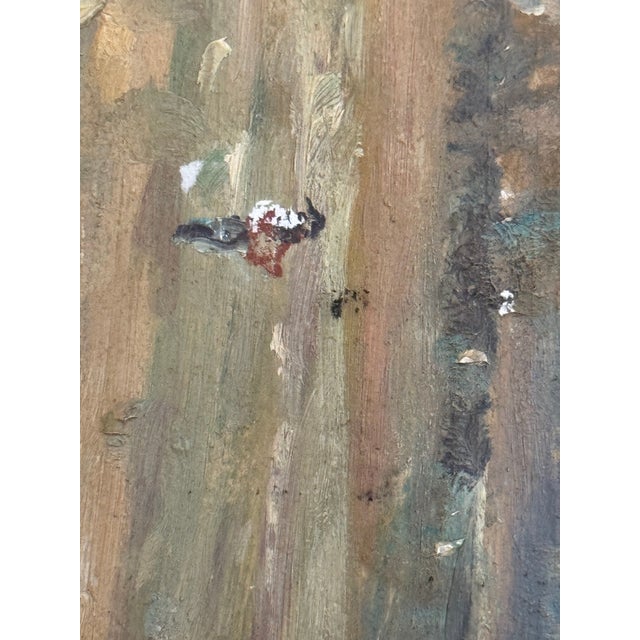 American 1940s Pastoral Landscape Canvas Art by Ira Deen Original Oil Folk Painting Drawing Crow For Sale - Image 3 of 12