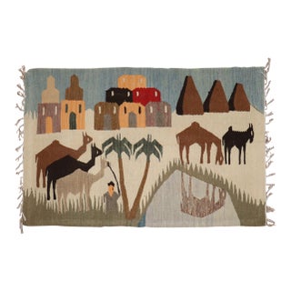 Vintage Pictorial Turkish Kilim rug no. j3247 For Sale
