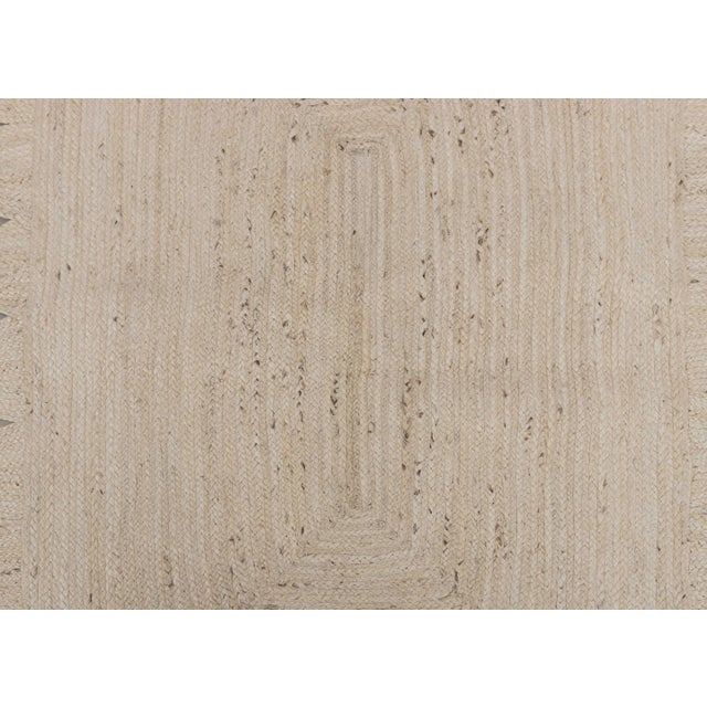 White Natural White Jute Scallop Hand Made Rug - 9'x12' For Sale - Image 8 of 12