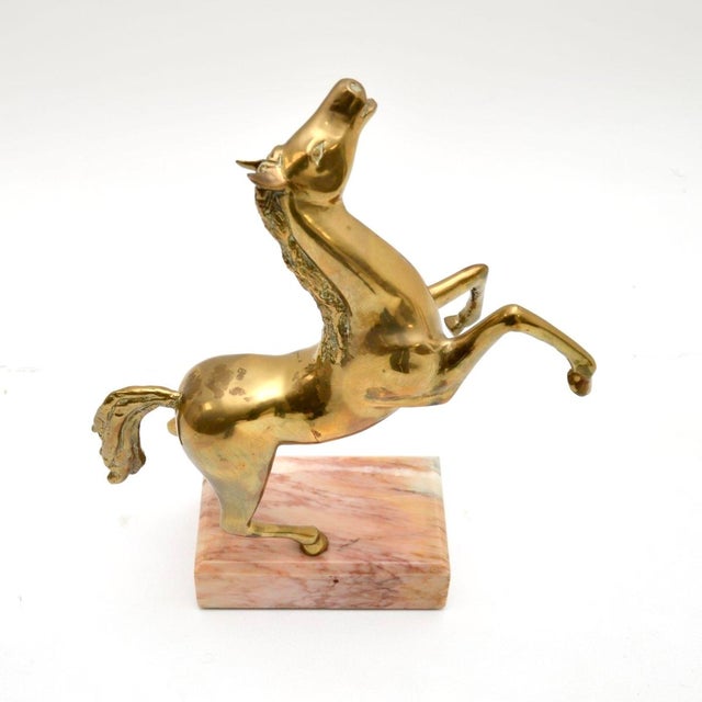 1970s Italian Artist, Horse Sculpture, 1970, Bronze on Marble Pedestal For Sale - Image 5 of 10
