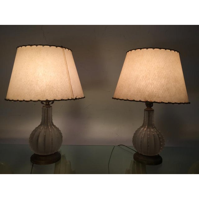 Glass Lalique "dentelle" Lamps - a Pair For Sale - Image 7 of 11
