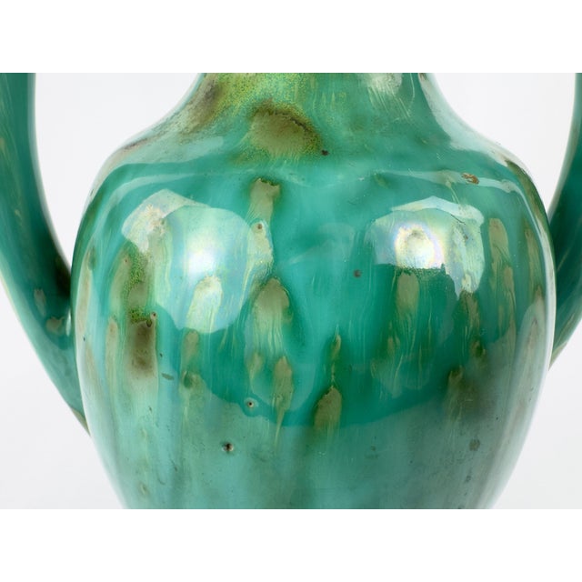 Art Deco 1930s Pierrefonds French Art Deco Double-Handled Stoneware Vase For Sale - Image 3 of 15
