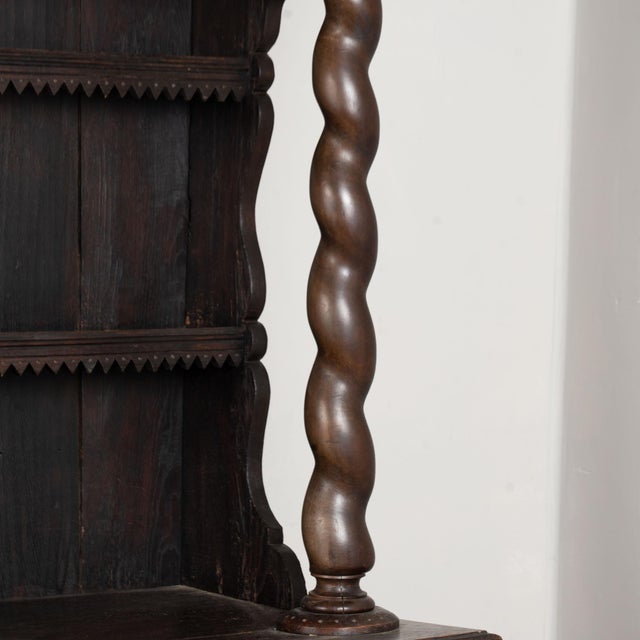 18th Century German Carved Oak Display Cabinet Buffet Dated 1743 For Sale - Image 10 of 17