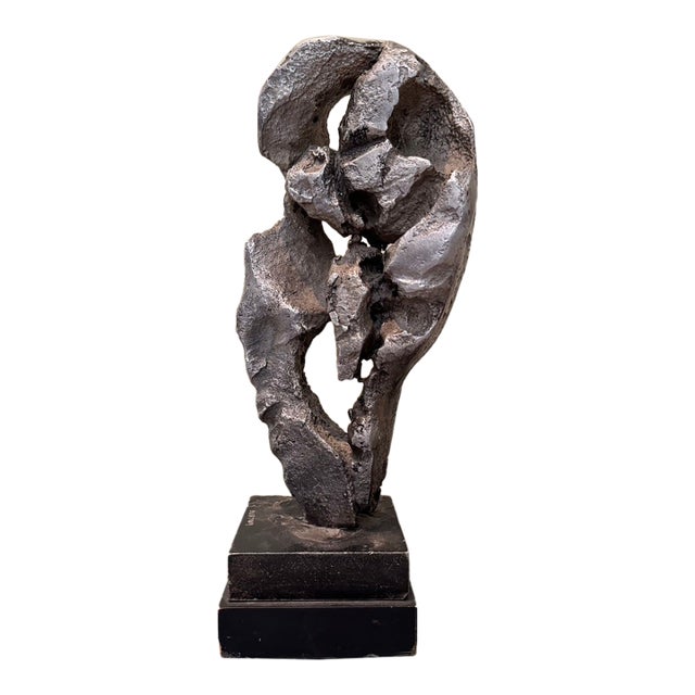 1970s Mid-Century Modern Brutalist Cast Metal Abstract Sculpture by Gloria Burton For Sale