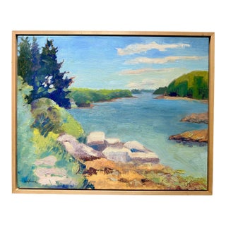 Original Signed Hudson River Valley Landscape Painting For Sale