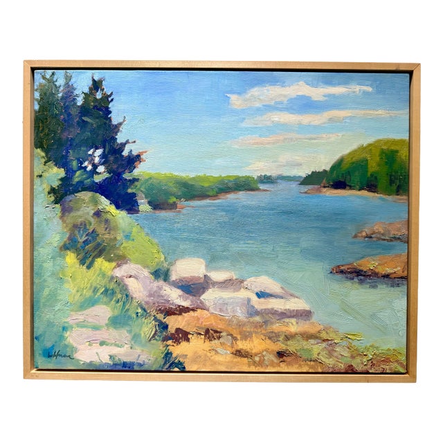 Original Signed Hudson River Valley Landscape Painting For Sale