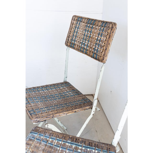 Late 19th Century Pair of French Rattan Folding Chairs For Sale - Image 10 of 13