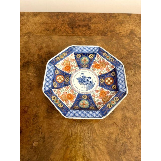 Antique Japanese Imari Hexagonal Plate, 1900 For Sale - Image 4 of 6
