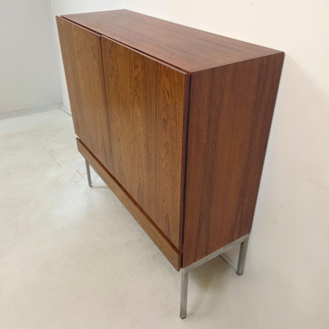 Mid-Century B60 Highboard in Rosewood and Chrome by Dieter Waeckerlin for Behr, 1970s For Sale - Image 6 of 9