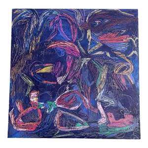Abstract Modern Oil + Pastel Painting on Canvas by Dawn Leahy