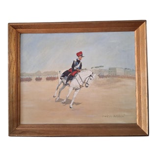 Early 20th Century Oil on Board of a Desert Cavalryman For Sale