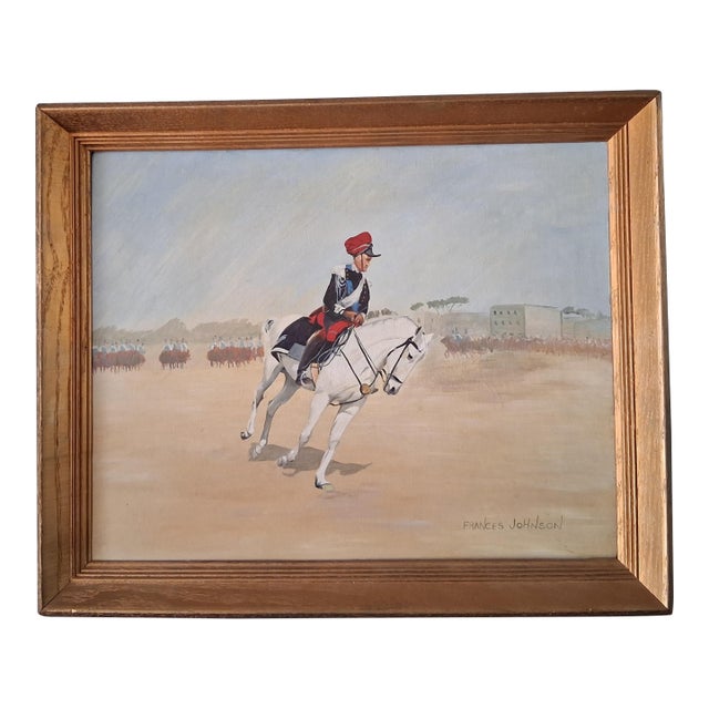 Early 20th Century Oil on Board of a Desert Cavalryman For Sale