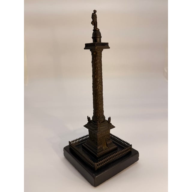 Mid 19th Century Antique French Grand Tour Bronze Model of the Vendome Column For Sale - Image 5 of 11