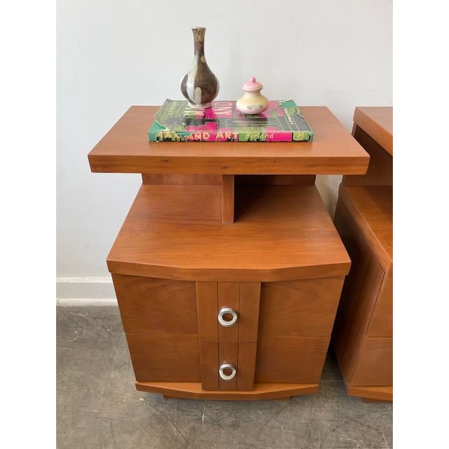 Restored Pair of "Titan" Nightstands by Kent Coffey For Sale - Image 12 of 12