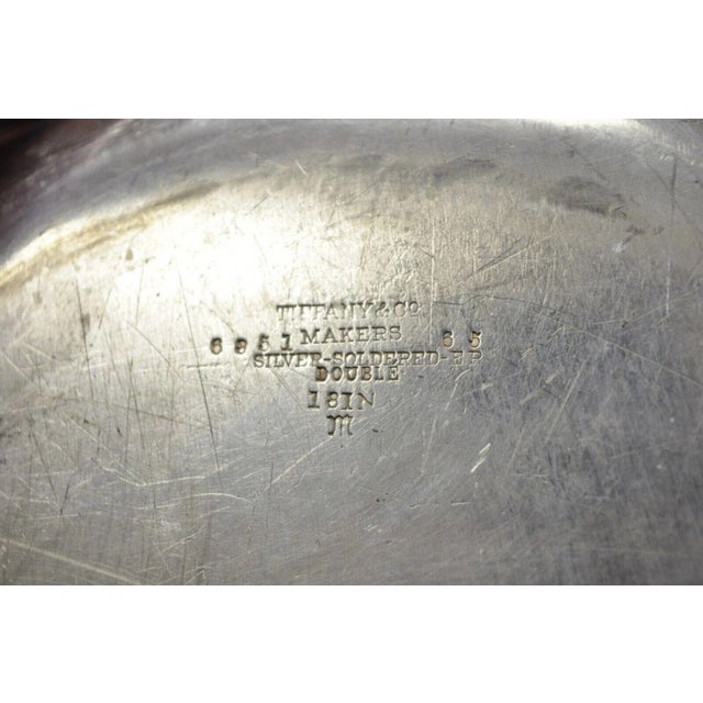 Tiffany and Co. Antique Tiffany & Co. Makers Silver Soldered Oval Vegetable Serving Dish Silver Plate For Sale - Image 4 of 10