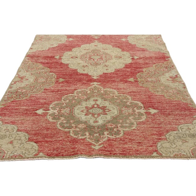 Vintage Red Turkish Oushak Rug Runner - 03'01 X 12'00 For Sale - Image 4 of 9