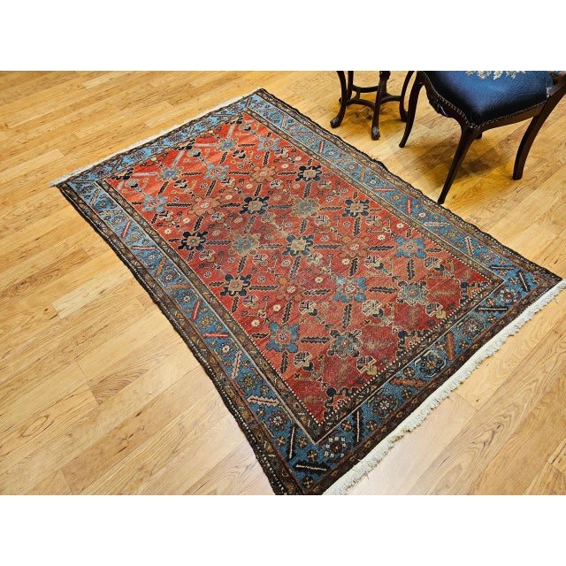 Vintage Persian Malayer Rug, Handwoven Wool, Allover Geometric Design For Sale - Image 12 of 12
