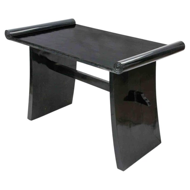 Black Art Deco Black Wooden Lacquered Table, Italy, 1940s For Sale - Image 8 of 8