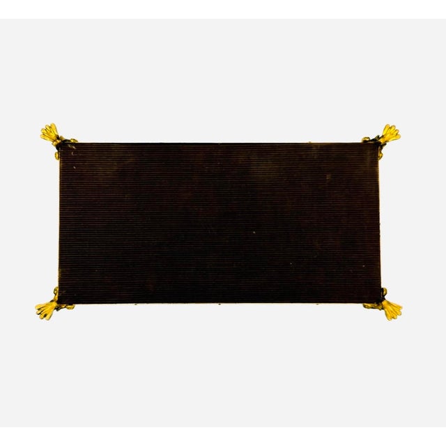 Brass VTG Hollywood Regency Rope and Tassel Gilt Fligree Tissue Box Holder With Claw Feet (M4). For Sale - Image 8 of 8