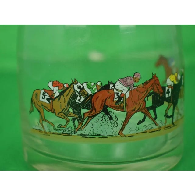 1940s Hand-Painted Race Horses & Jockeys Glass Decanter Signed R Kuntz For Sale - Image 5 of 7