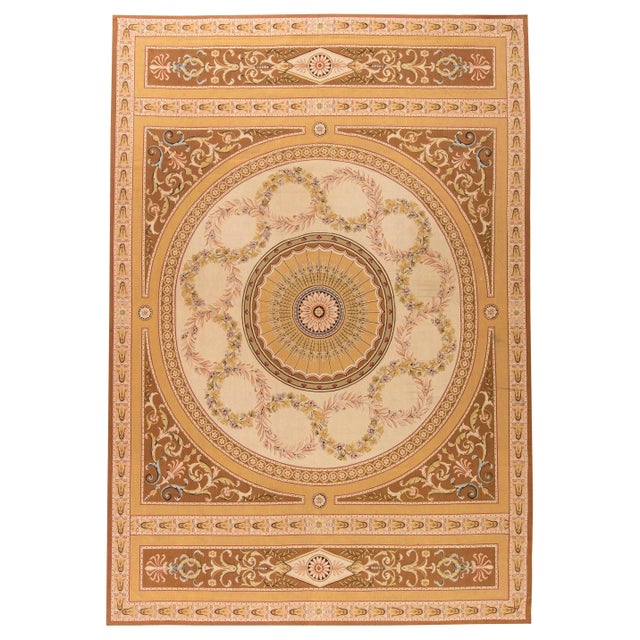 European Inspired Aubusson Handmade Wool Rug by Doris Leslie Blau For Sale