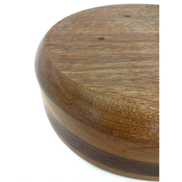 Wood Primitive Artisan Hand Turned Dough Wood Bowl For Sale - Image 7 of 9