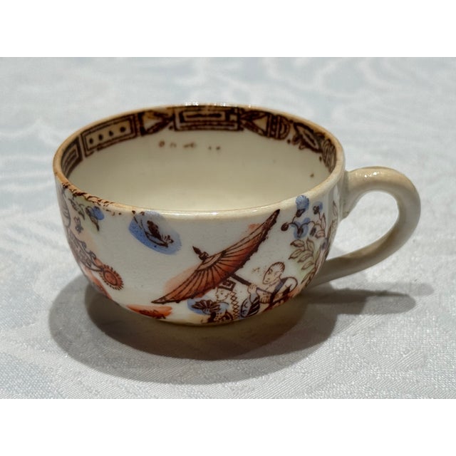 Chinoiserie Rare Antique c.1885 English Chinoiserie "Mikado" Miniature Cup & Saucer Set For Sale - Image 3 of 15