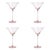 Contemporary Malden 4-Piece Set Optic Martini Glasses, Pink For Sale - Image 3 of 3