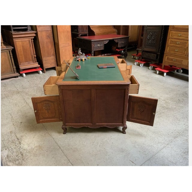 Antique Art Nouveau Double-Sided Desk, 1910 For Sale - Image 13 of 14