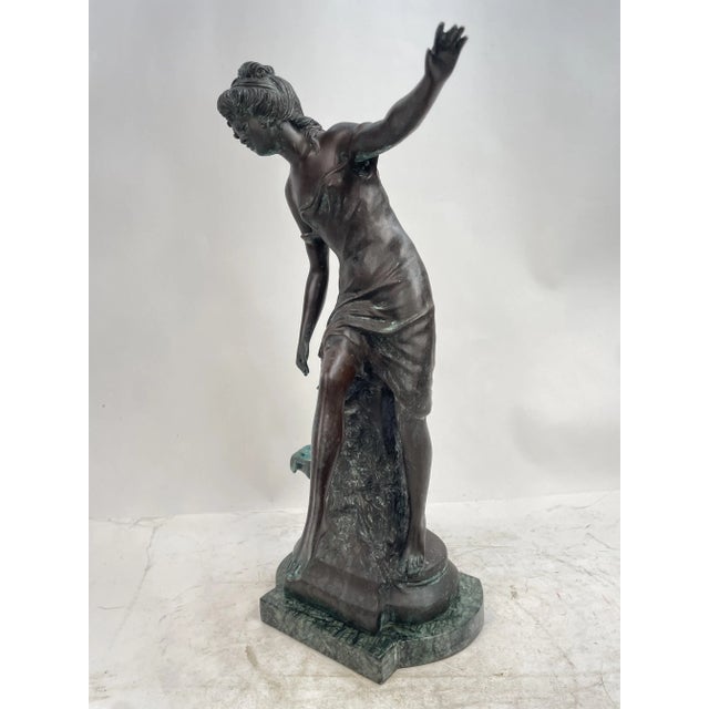 Art Nouveau Figure, 1920s, Bronze with Marble Base For Sale - Image 11 of 12