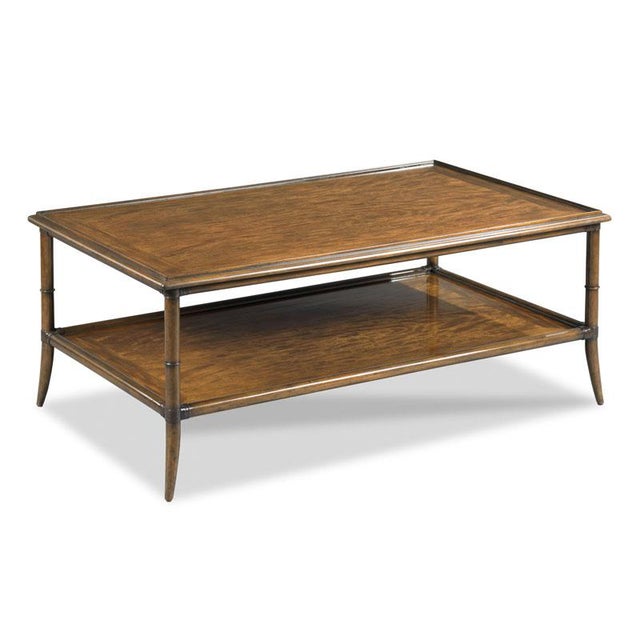 Transitional Linwood Rectangular Cocktail Table in Brown For Sale - Image 3 of 3