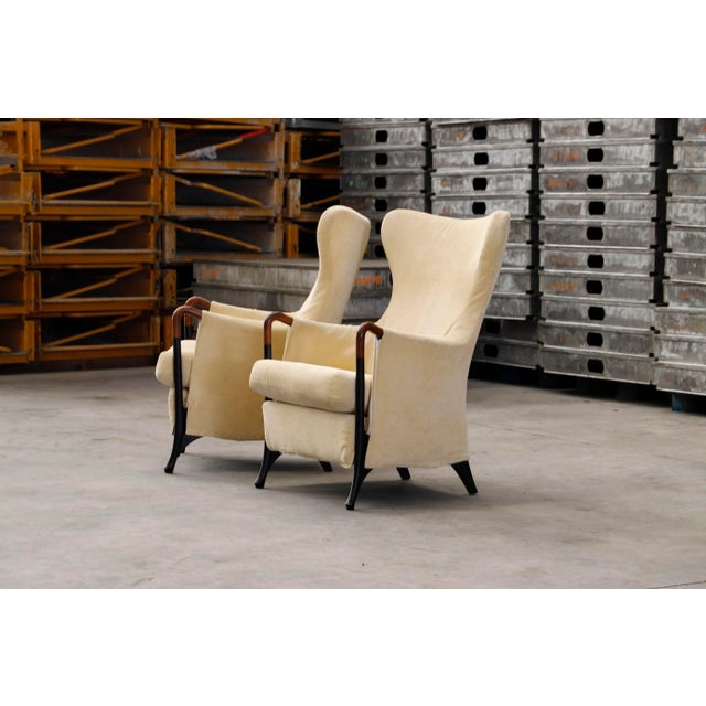 Set of Wing Armchairs by Umberto Asnago for Giorgetti For Sale - Image 6 of 8