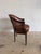 Neoclassical French Louis XVI Style Cane-Back Chair With Fluted Legs and Brown Leather Seat For Sale - Image 3 of 6