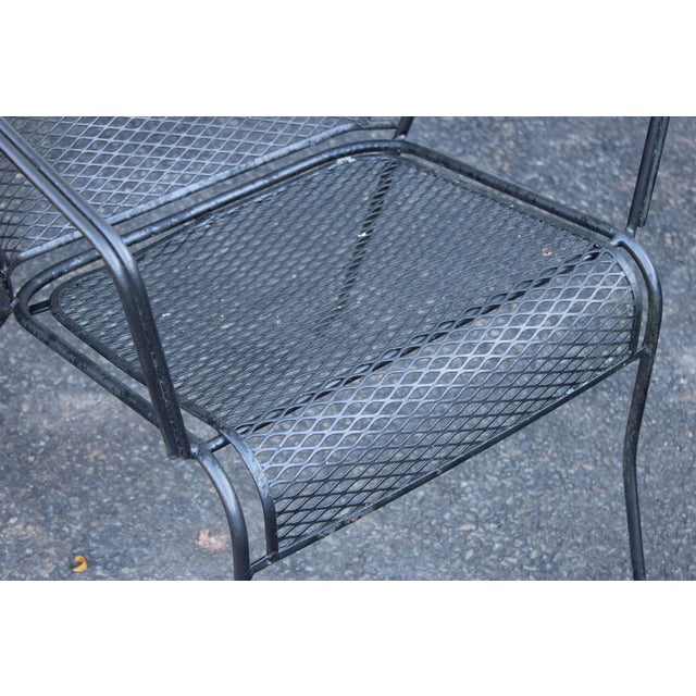 Vintage Wrought Iron Pair Of Patio Armchairs Chairs For Sale - Image 11 of 18