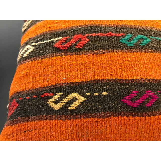 Vintage Handmade Kilim Rug Pillow Cover For Sale - Image 9 of 13