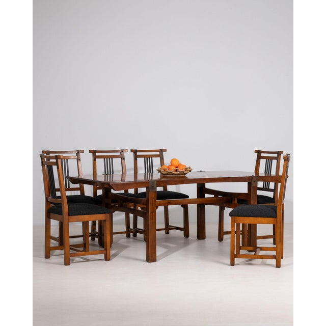 Black 19th Century France Black Wood Dining Set For Sale - Image 8 of 11