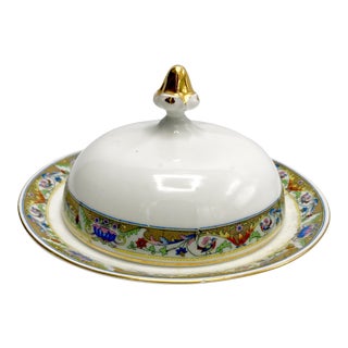 1920s Koenigszelt Silesia Dome Covered Bone China Serving Dish For Sale