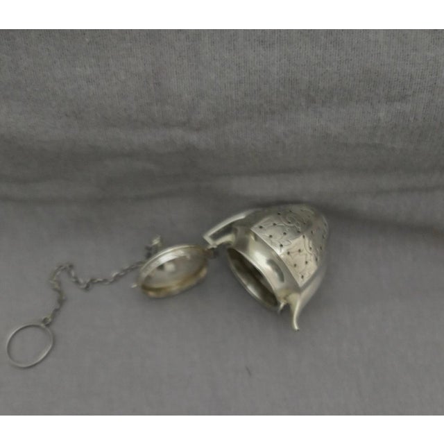 Silver Sterling Miniature Teapot Tea Strainer For Sale - Image 8 of 9